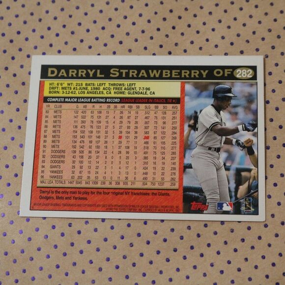 Darryl Strawberry #282 Baseball Card - Picture 2 of 2